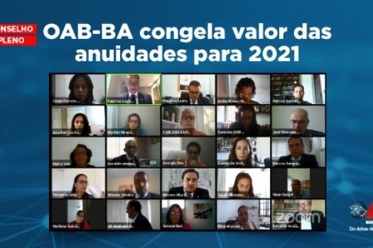 [OAB-BA congela valor das anuidades para 2021]