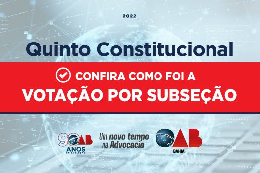 [Quinto Constitucional 2022: confira a votação por subseção]